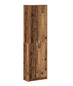 Vintage Houten Kledingkast met Legplank – 55x25x189 cm