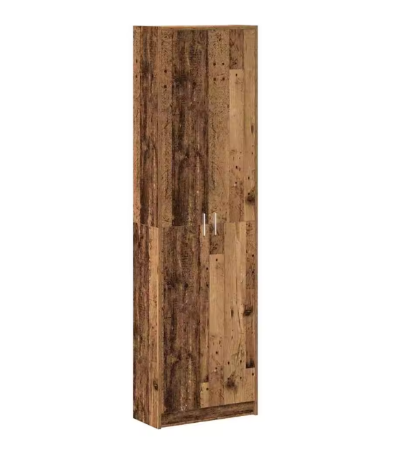 Vintage Houten Kledingkast met Legplank – 55x25x189 cm