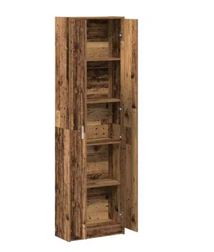 Vintage Houten Kledingkast met Legplank – 55x25x189 cm