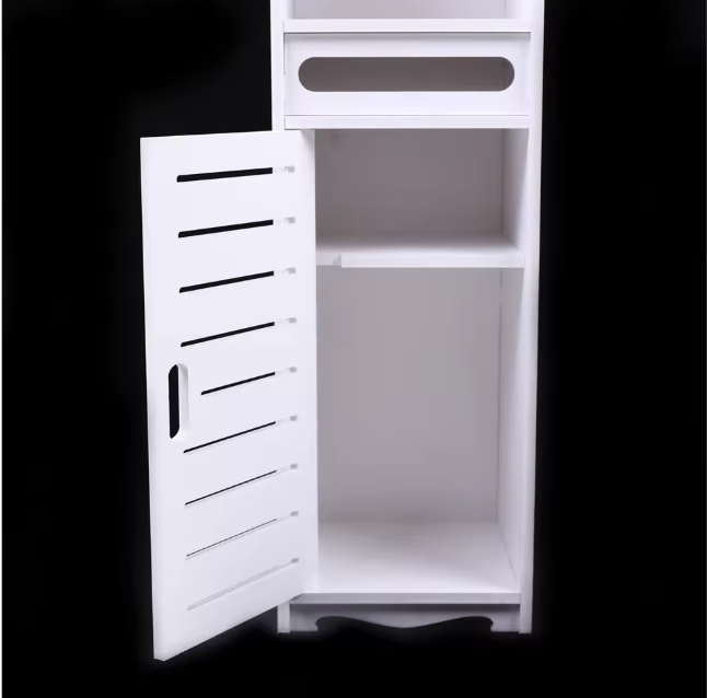 Smalle Badkamerkast met Verstelbare Opbergruimte – Houten Kunststof, Vrijstaand en Ruimtebesparend