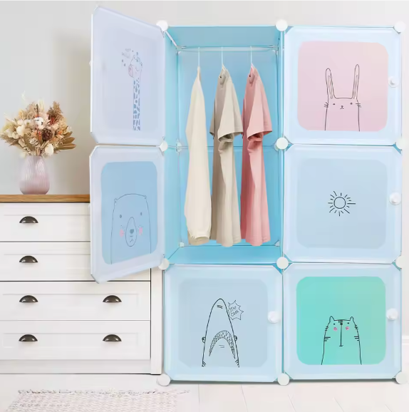 Modulaire Kinderkast met 6 Vakken – Kunststof Opbergkast en Organizer