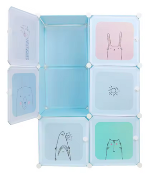 Modulaire Kinderkast met 6 Vakken – Kunststof Opbergkast en Organizer