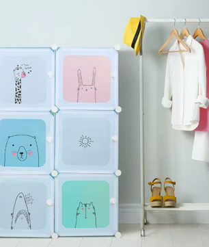 Modulaire Kinderkast met 6 Vakken – Kunststof Opbergkast en Organizer