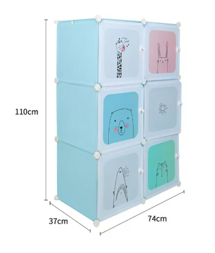 Modulaire Kinderkast met 6 Vakken – Kunststof Opbergkast en Organizer
