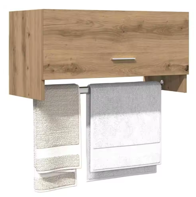 Houten Opbergkast in Eikenlook – Moderne Garderobekast met Legplank