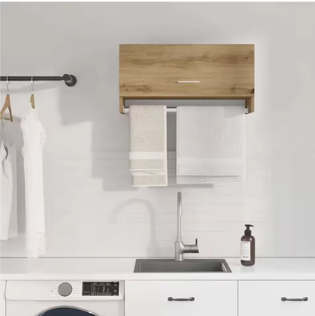 Houten Opbergkast in Eikenlook – Moderne Garderobekast met Legplank