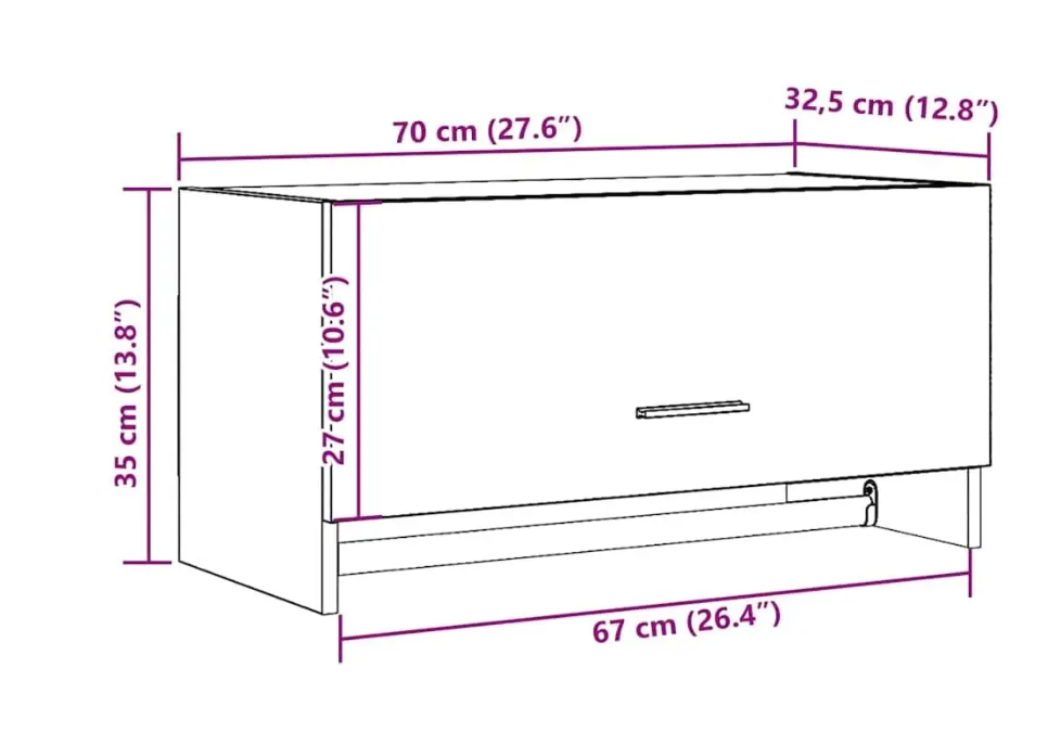 Houten Opbergkast in Eikenlook – Moderne Garderobekast met Legplank