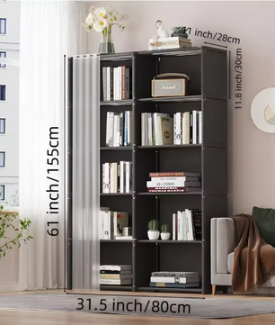 Stoffen Garderobekast met Stalen Frame – Ruime Opbergkast met Planken