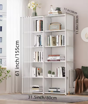 Stoffen Garderobekast met Stalen Frame – Ruime Opbergkast met Planken