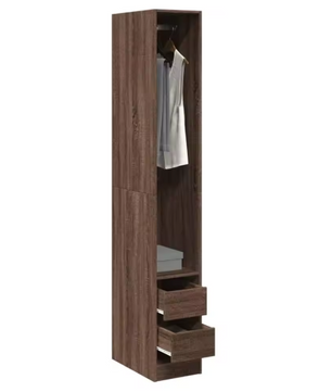 Smalle Garderobekast in Eikenlook – Houten Opbergkast 30×50×200 cm