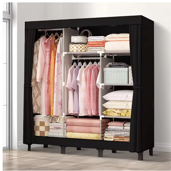 Waterdichte Stoffen Garderobekast – Opvouwbare Kledingkast 130×45×172 cm