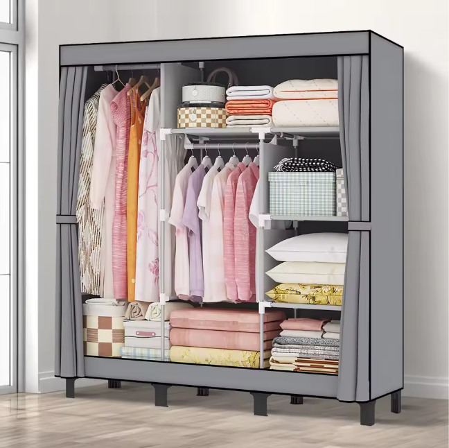 Waterdichte Stoffen Garderobekast – Opvouwbare Kledingkast 130×45×172 cm