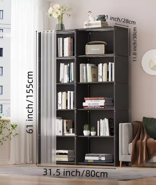 Stoffen Garderobekast met 6 Lagen – Opvouwbare Kledingkast met Metaalframe