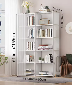 Stoffen Garderobekast met 6 Lagen – Opvouwbare Kledingkast met Metaalframe