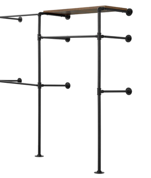 Industriële Wandkast Open Kledingrek – Met Planken en Roedes, 186 cm