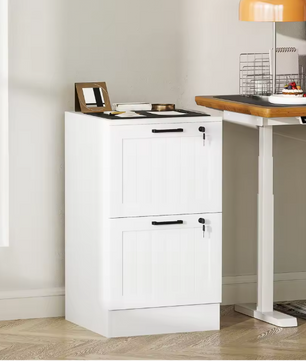 Houten Ladeblok met 2 Lades en Slot – Compact Kantooropbergmeubel voor A4 Documenten