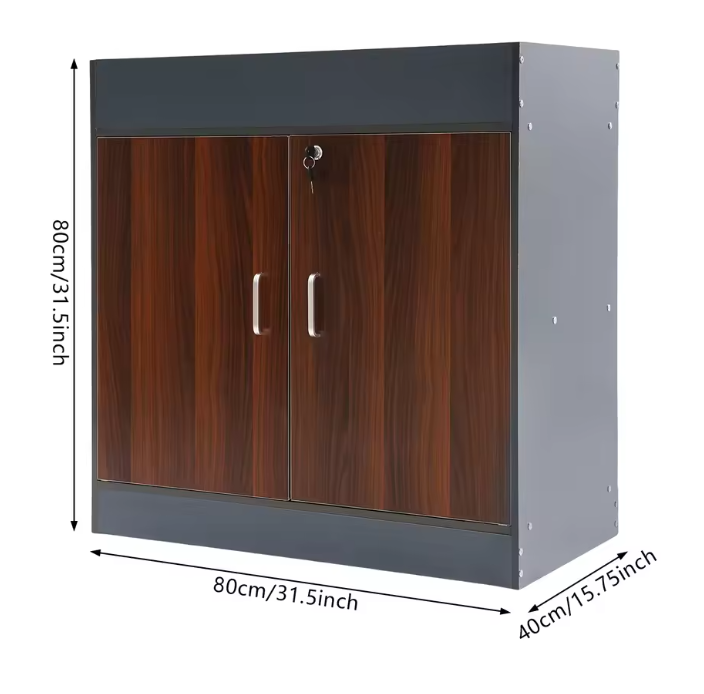 Opbergkast met 2 Deuren – MDF en Aluminium, 80x40x80 cm