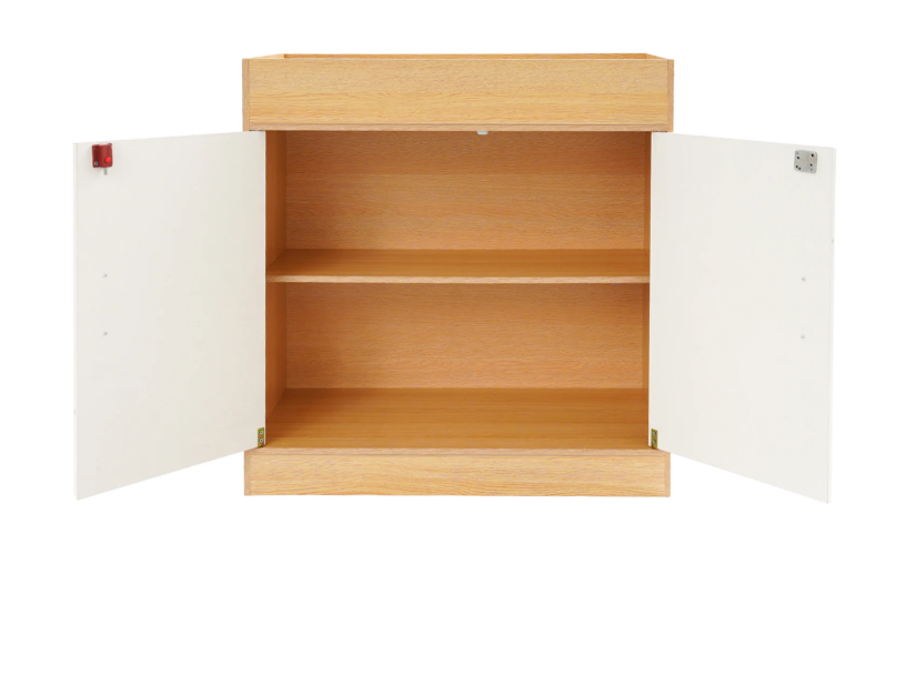 Opbergkast met 2 Deuren – MDF en Aluminium, 80x40x80 cm