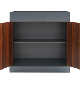 Opbergkast met 2 Deuren – MDF en Aluminium, 80x40x80 cm