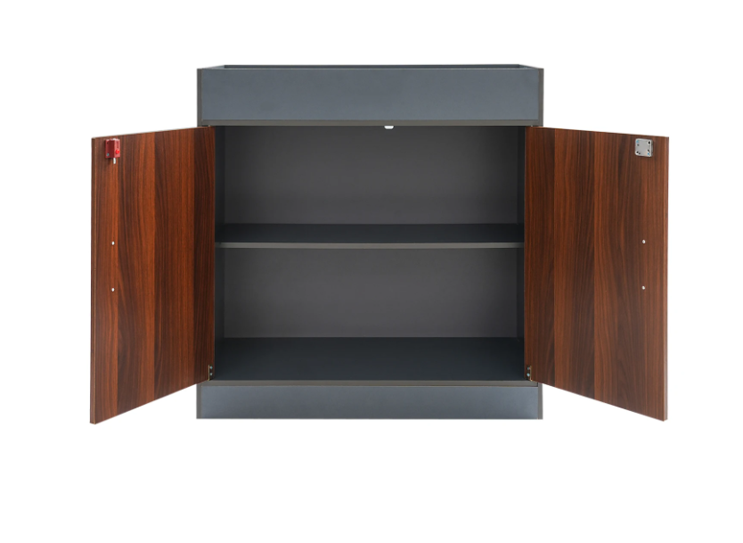 Opbergkast met 2 Deuren – MDF en Aluminium, 80x40x80 cm