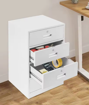 Metalen Dossierkast met 4 Lades – Afsluitbaar en Ruimtebesparend