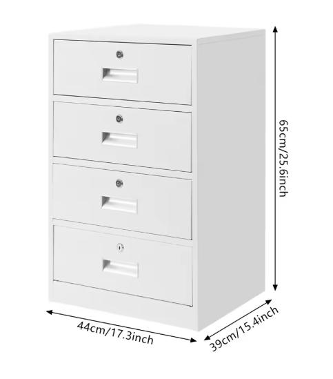 Metalen Dossierkast met 4 Lades – Afsluitbaar en Ruimtebesparend