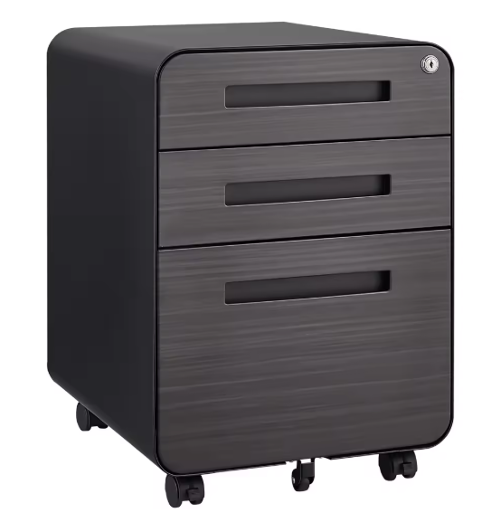 Mobiel Ladeblok met 3 Lades – Metalen Kantoor Kast op Wielen