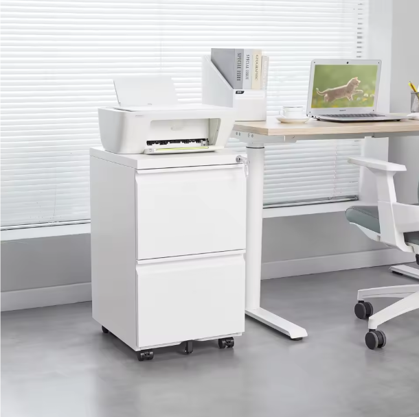 Metalen Ladeblok met 2 Lades – Afsluitbaar Mobiel Kantoorkastje