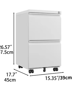 Metalen Ladeblok met 2 Lades – Afsluitbaar Mobiel Kantoorkastje