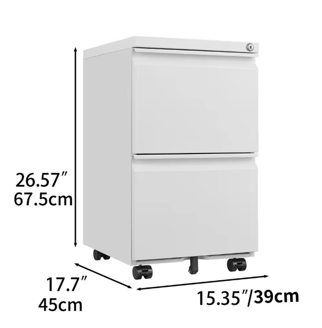 Metalen Ladeblok met 2 Lades – Afsluitbaar Mobiel Kantoorkastje