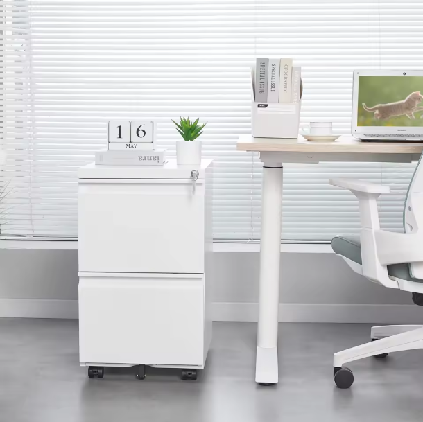 Metalen Ladeblok met 2 Lades – Afsluitbaar Mobiel Kantoorkastje