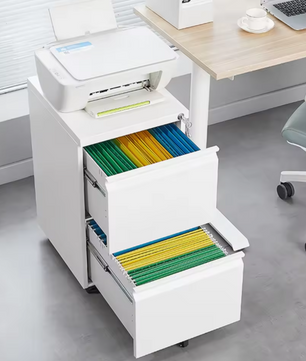 Metalen Ladeblok met 2 Lades – Afsluitbaar Mobiel Kantoorkastje