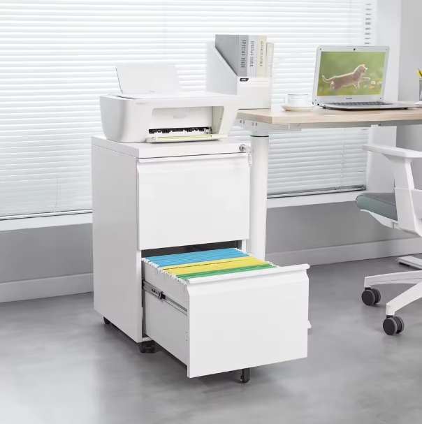 Metalen Ladeblok met 2 Lades – Afsluitbaar Mobiel Kantoorkastje