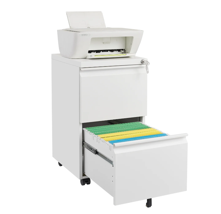 Metalen Ladeblok met 2 Lades – Afsluitbaar Mobiel Kantoorkastje