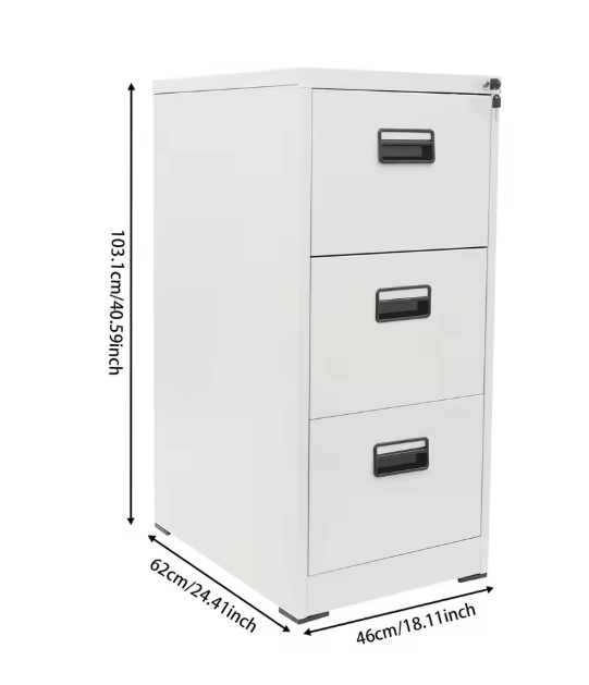Metalen Dossierkast met 3 Lades – Afsluitbare Kantoorkast