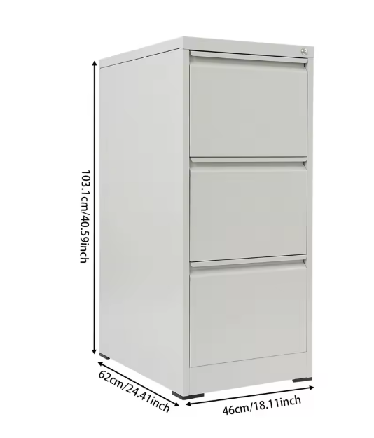 Metalen Dossierkast met 3 Lades – Afsluitbare Kantoorkast