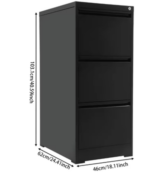 Metalen Dossierkast met 3 Lades – Afsluitbare Kantoorkast