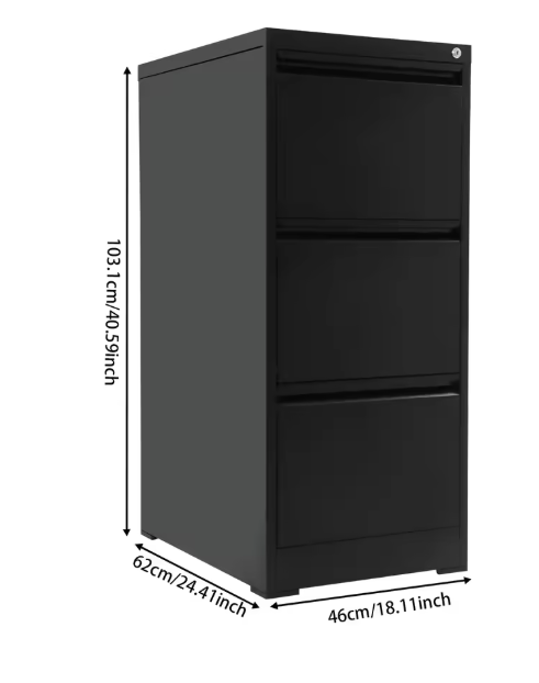 Metalen Dossierkast met 3 Lades – Afsluitbare Kantoorkast