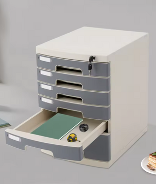 6-Laags Afsluitbare Bureau Organizer – Documentenlade met Slot