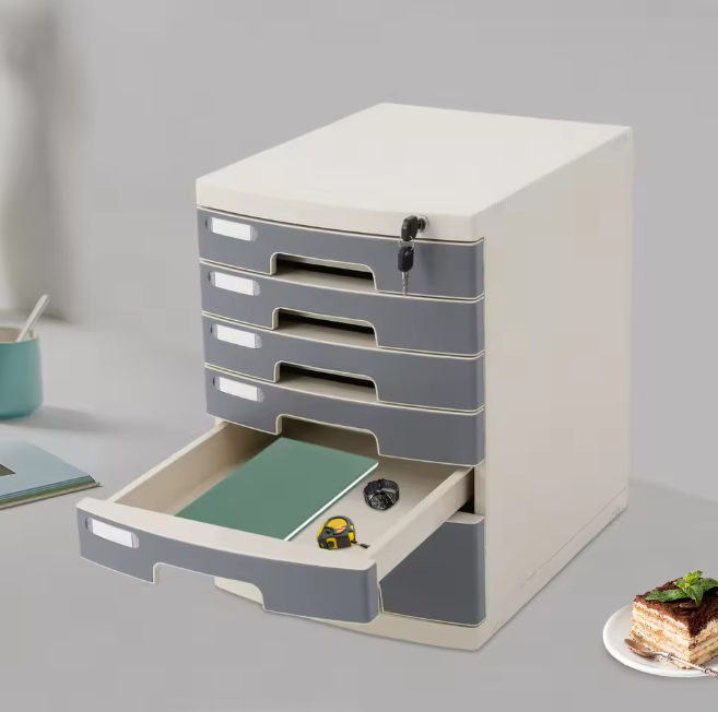 6-Laags Afsluitbare Bureau Organizer – Documentenlade met Slot