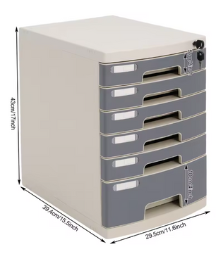 6-Laags Afsluitbare Bureau Organizer – Documentenlade met Slot