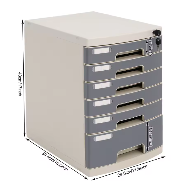 6-Laags Afsluitbare Bureau Organizer – Documentenlade met Slot