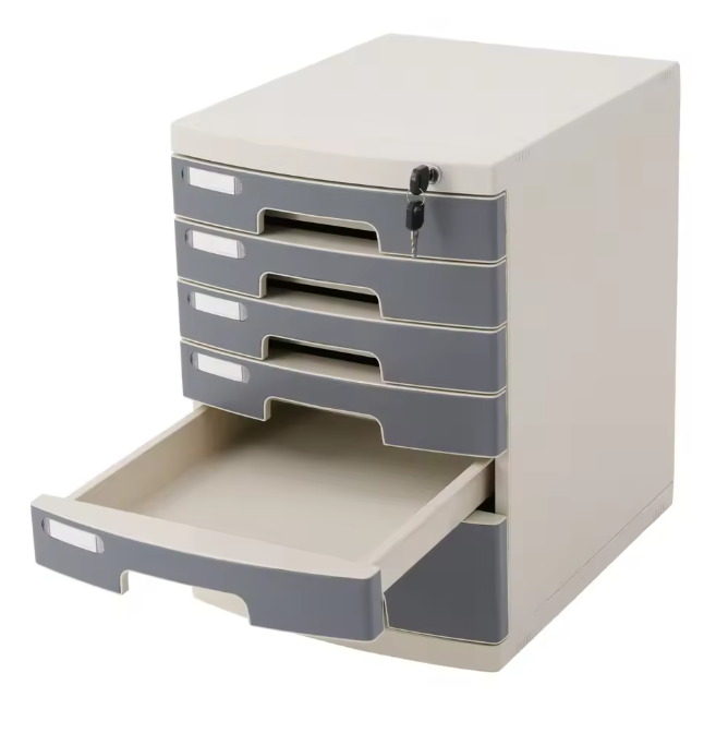 6-Laags Afsluitbare Bureau Organizer – Documentenlade met Slot