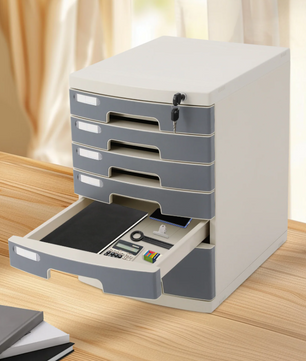 6-Laags Afsluitbare Bureau Organizer – Documentenlade met Slot