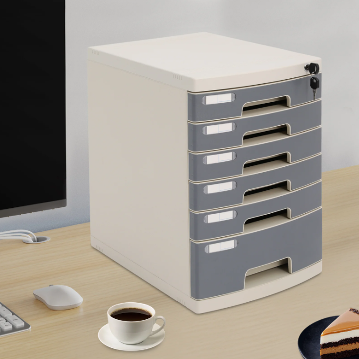 6-Laags Afsluitbare Bureau Organizer – Documentenlade met Slot
