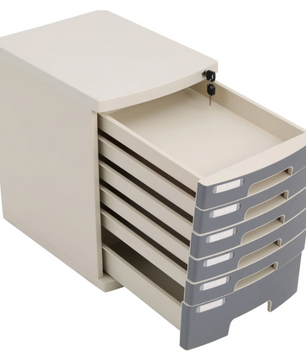 6-Laags Afsluitbare Bureau Organizer – Documentenlade met Slot