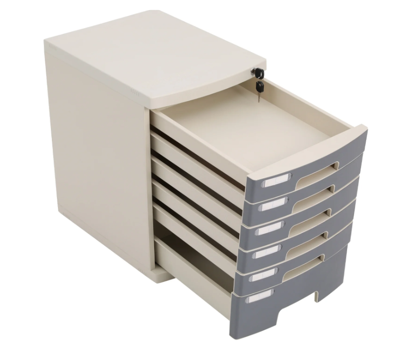 6-Laags Afsluitbare Bureau Organizer – Documentenlade met Slot