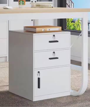 Houten Dossierkast met Slot – Mobiel Ladeblok op Wielen