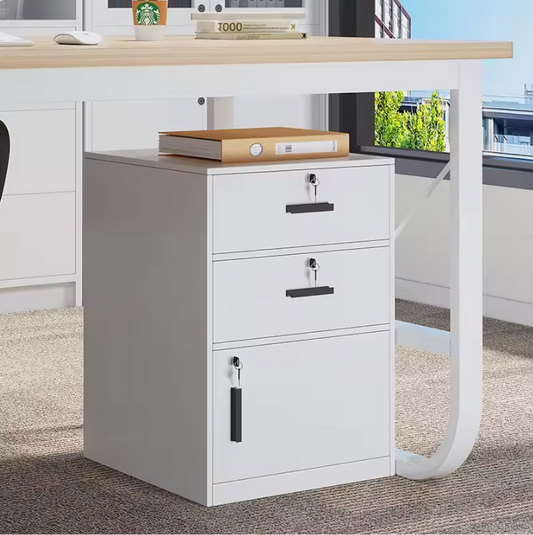 Houten Dossierkast met Slot – Mobiel Ladeblok op Wielen