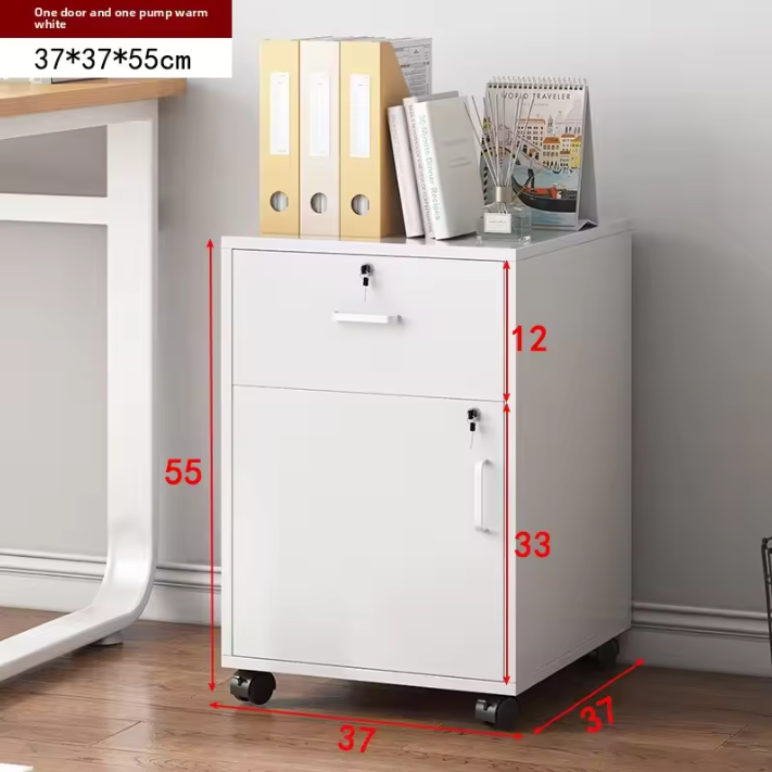 Houten Dossierkast met Slot – Mobiel Ladeblok op Wielen